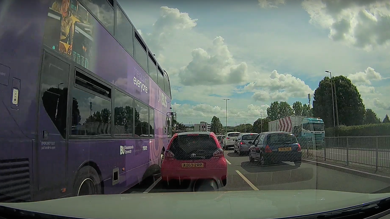 Photos of cars on a road taken on the Thinkware X1000 dash cam