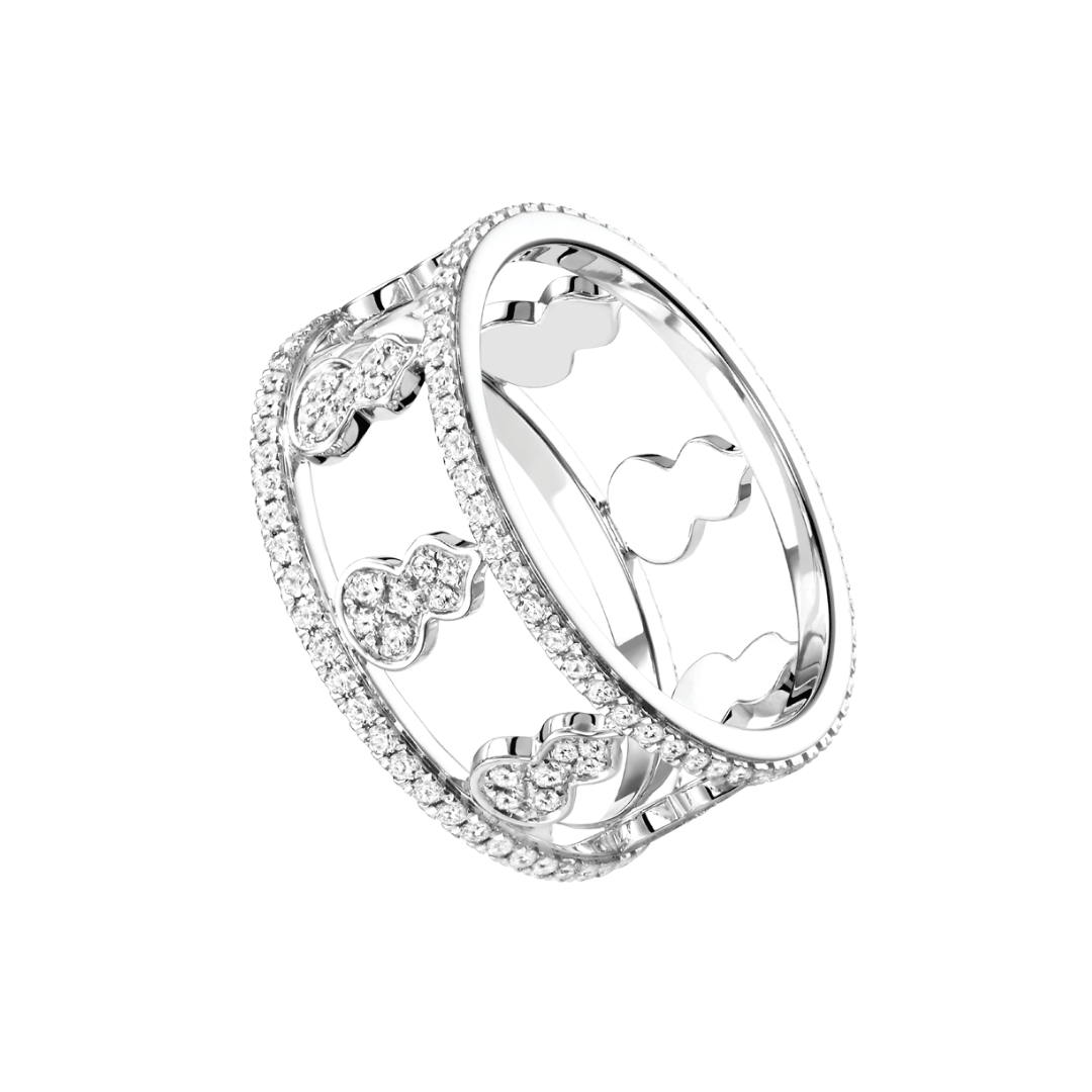 Wulu ring in 18K white gold with diamonds