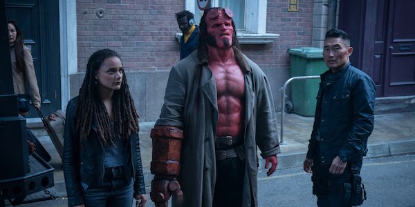 Sasha Lane, David Harbour and Daniel Dae Kim in Hellboy