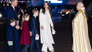 kate middleton with prince william and kids at carol service