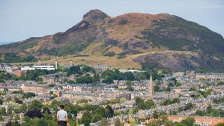 View of Arthur’s Seat hill from Blackford Hill in Edinburgh