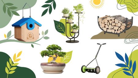 A selection of garden tools.