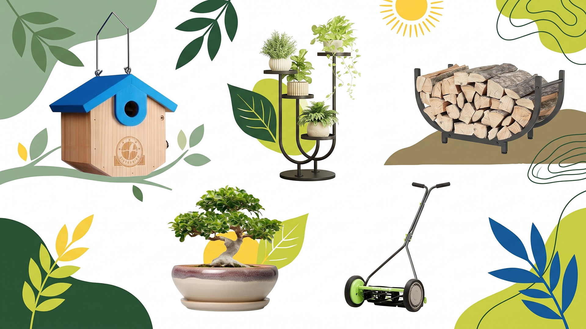 A selection of garden tools.