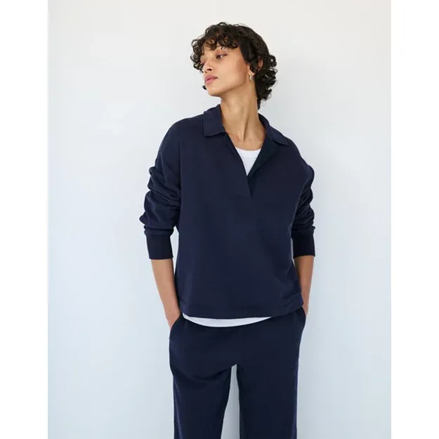 Organic Cotton Travel Collared Sweatshirt | New in Clothing | the White Company