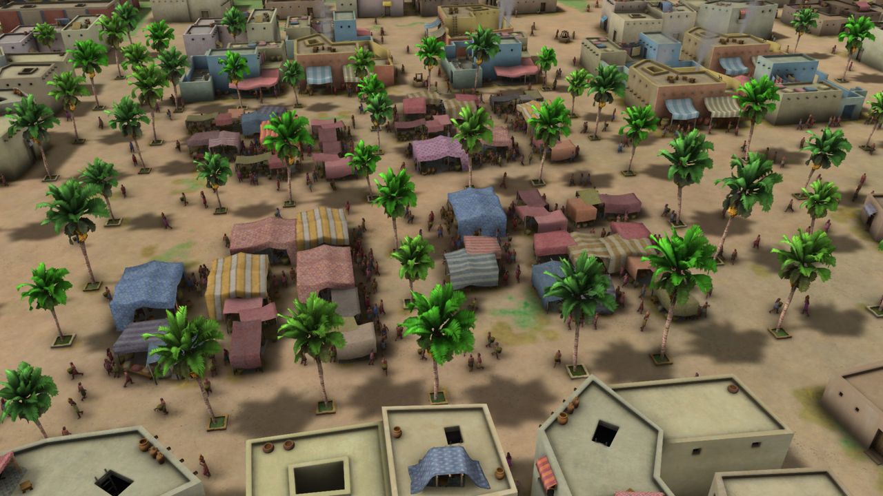 An image of an ancient city from the game Sumerians.