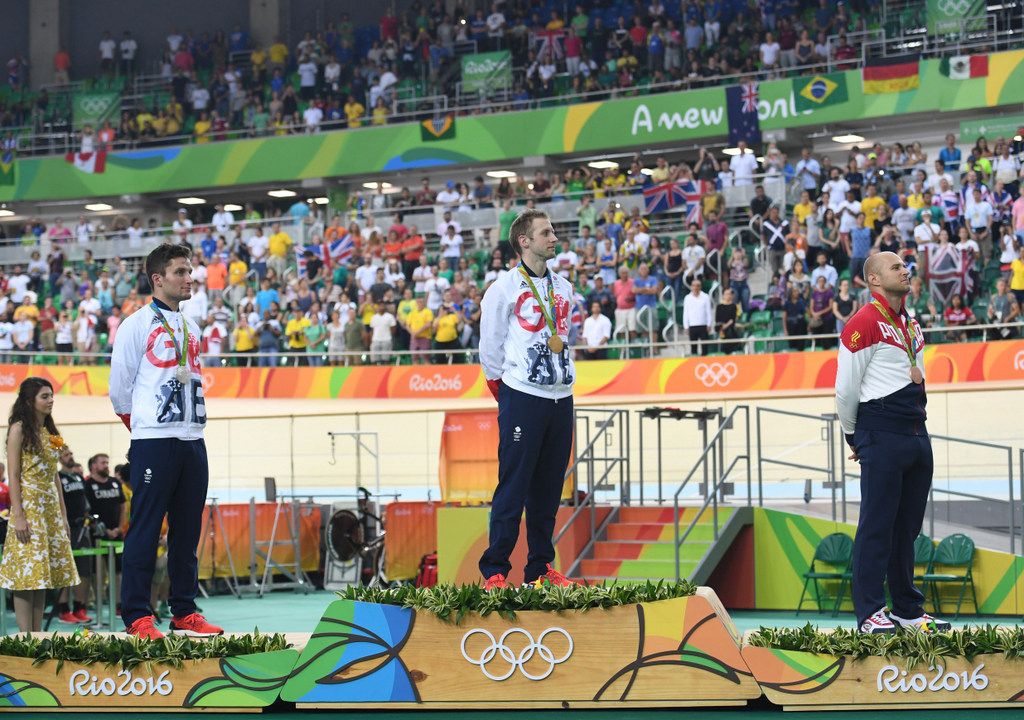 The men's sprint podium