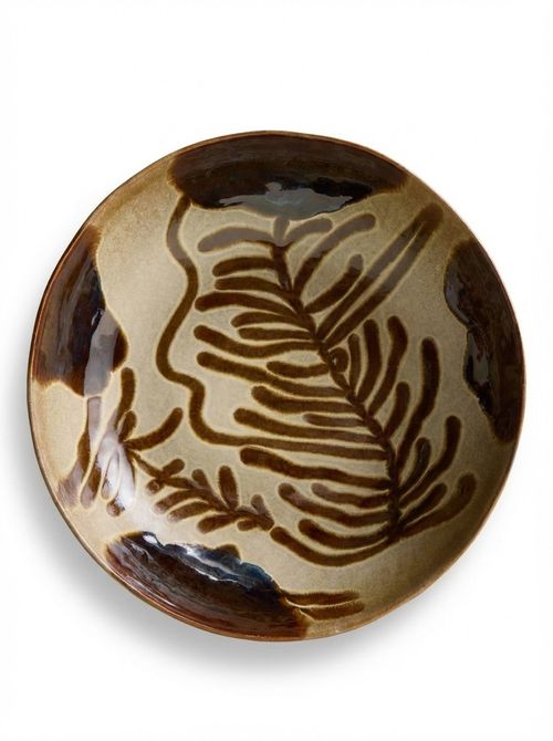 Painterly Large Stoneware Serving Bowl