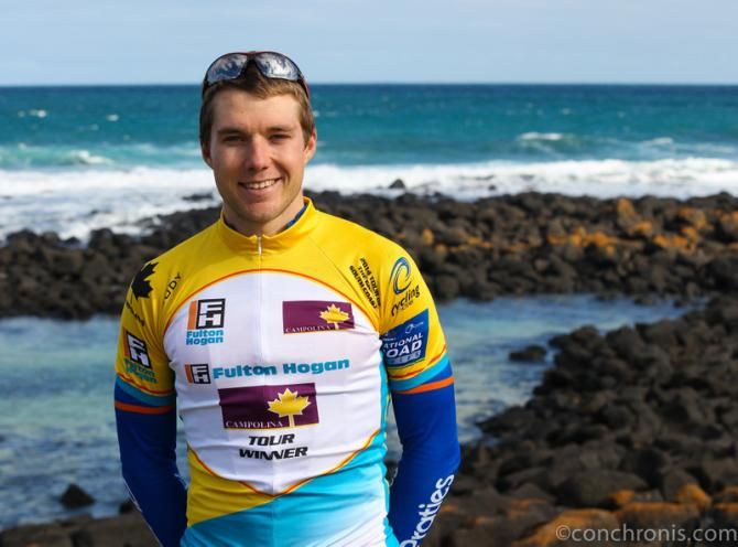 Brenton Jones (Avanti) in the race leader's jersey having won the Tour of the Great South Coast