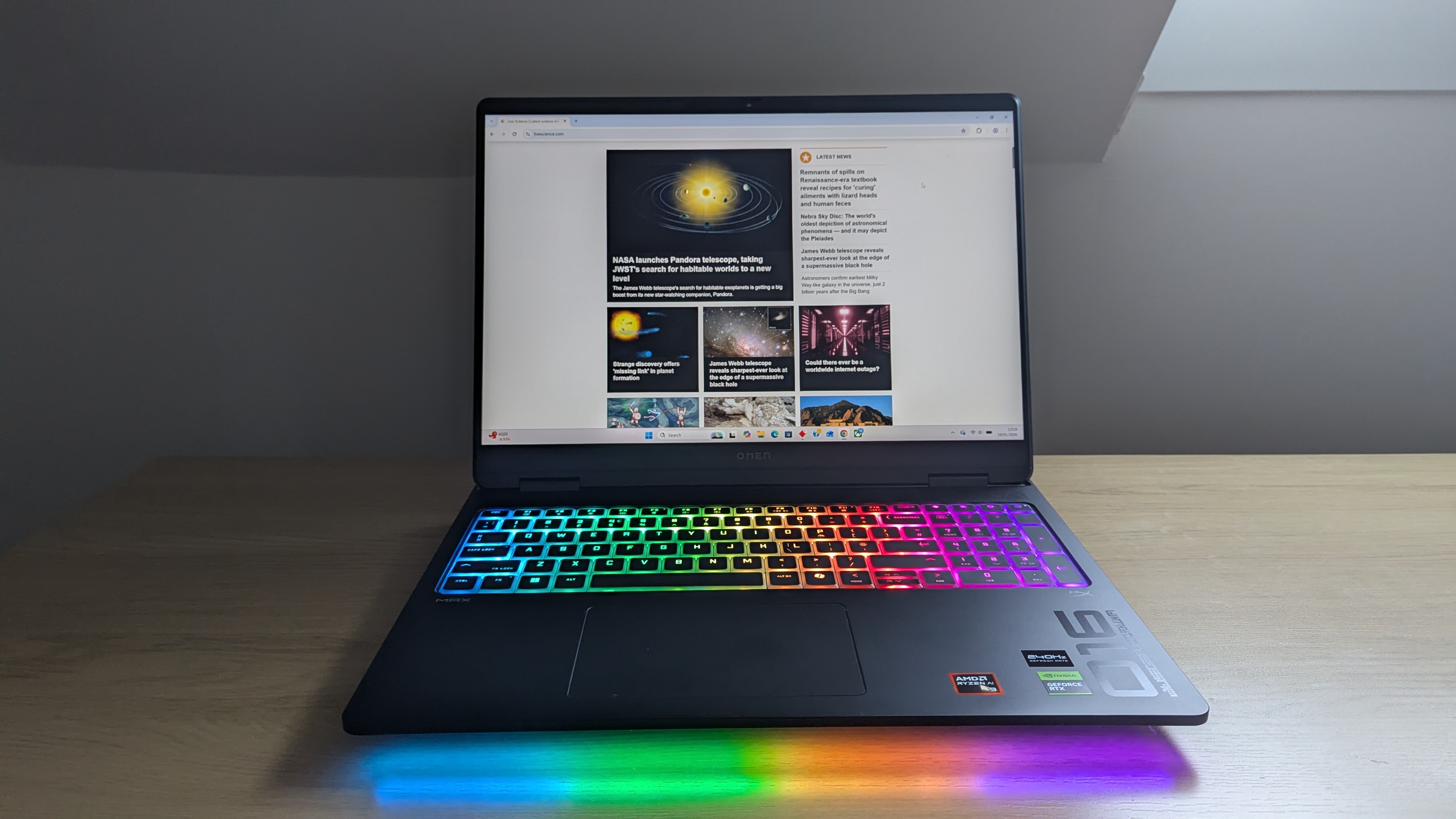 HP Omen Max 16 on a wooden desk