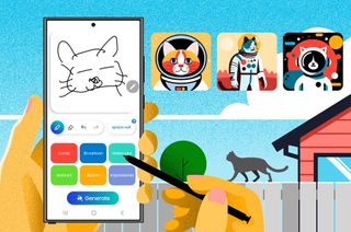 An image of Samsung's "Sketch to Image" feature, which will receive updates through One UI 7 to become more "multimodal."