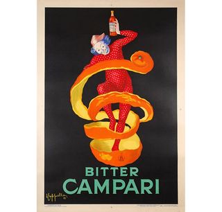 Leonetto Cappiello used bold figures against black backgrounds in many of his campaigns