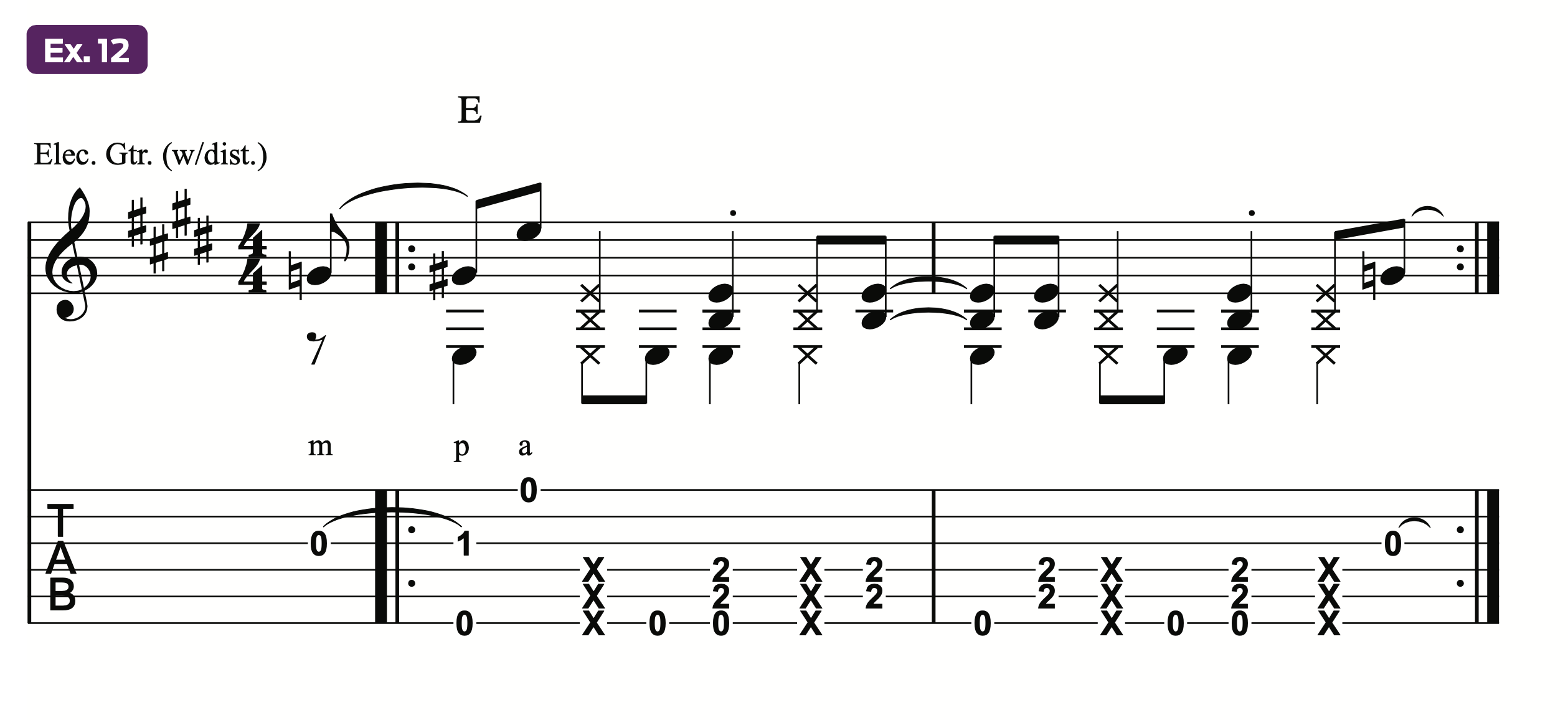 A lesson in fingerstyle – Ex. 12