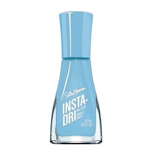 Sally Hansen Insta-Dri Nail Polish | Quick Dry, Long Lasting, Streak-Free Shine | Opaque, Glossy | 489 Up in the Clouds | Pale Sky Blue Nail Color.