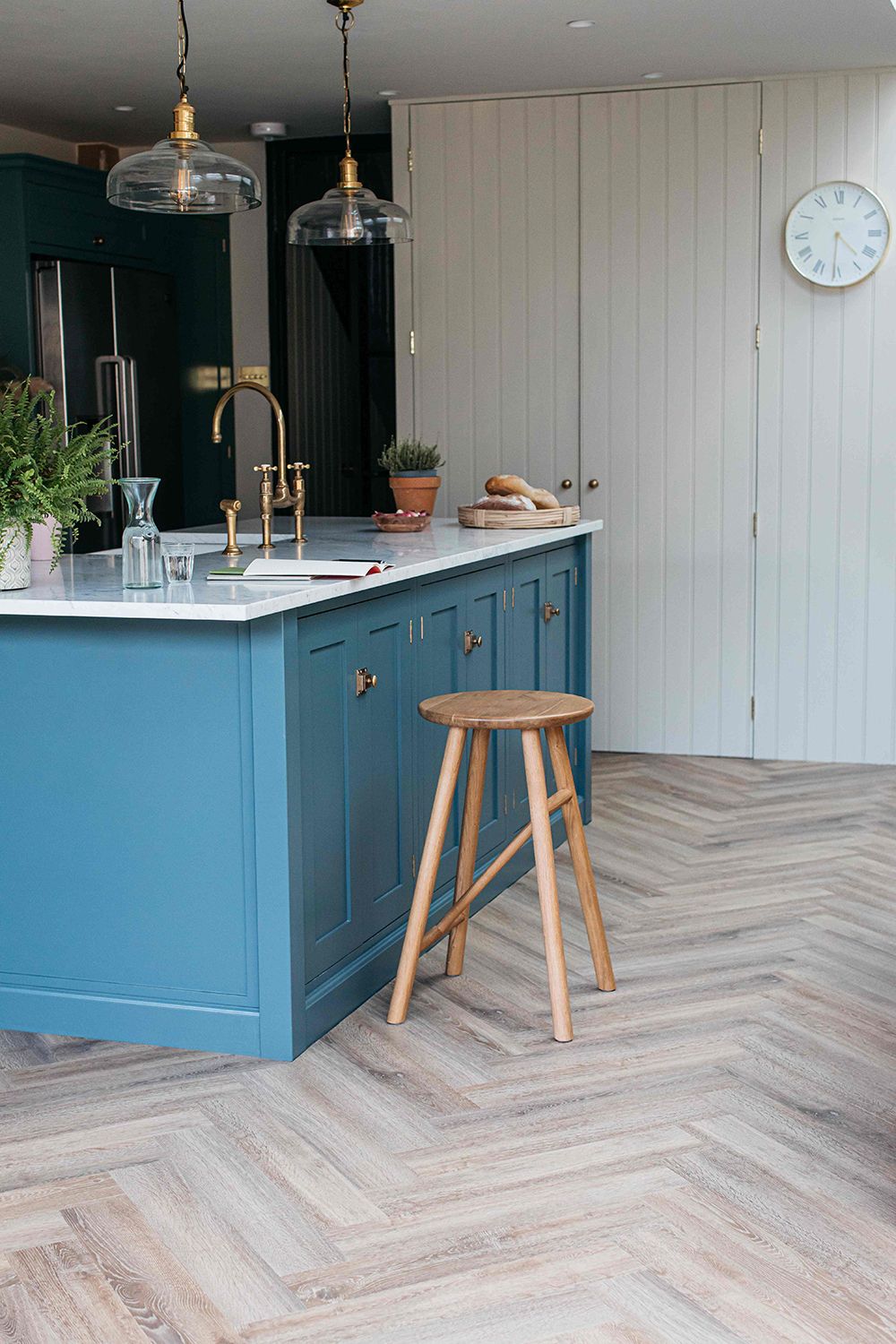 eco flooring in a kitchen made from wood effect vinyl
