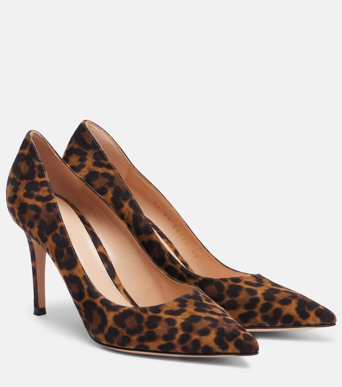 Gianvito 85 Leopard-Print Suede Pumps in Brown - Gianvito Rossi