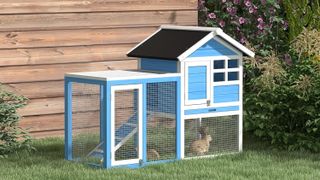 PawHut 48" Wooden Rabbit Hutch Bunny Cage