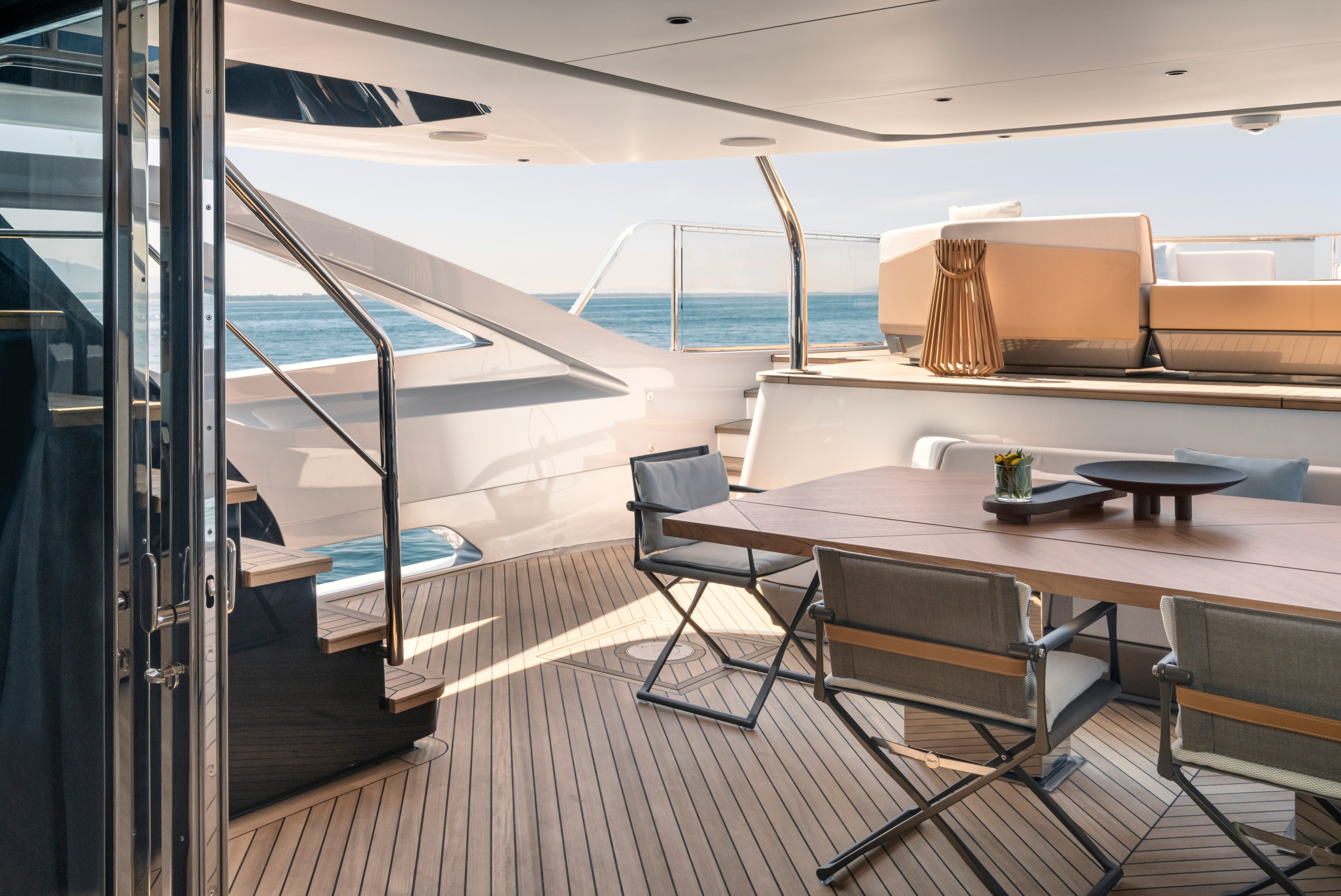 The private patio aboard Grande Trideck