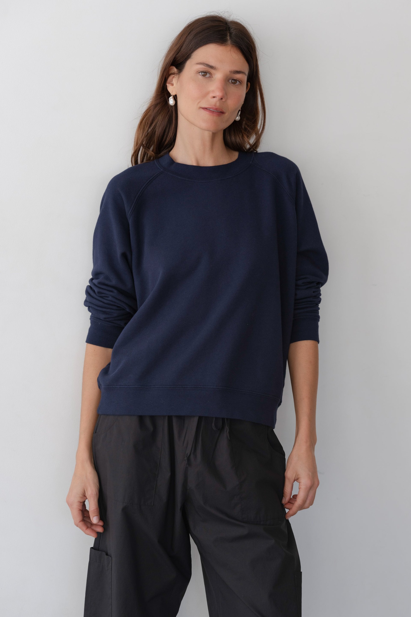 The Eco-Terry Crewneck - Navy / Navy / Xxs