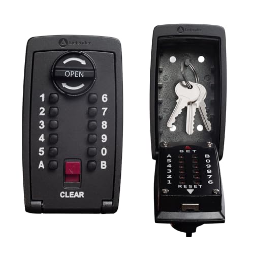 Defender Pro-Tec Key Safe - Police Preferred Specification - Wall Mounted Outdoor Key Lock Box - Push Button Combination Key Cabinet Waterproof Cover - Fits Up to 10 Keys - Police Accredited : Amazon.co.uk: Diy & Tools