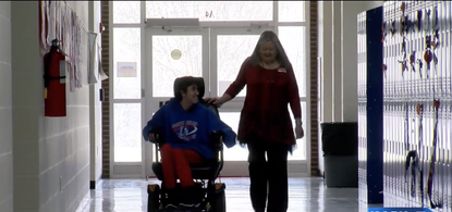 Brandon Qualls in his new wheelchair.