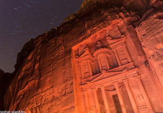 Star trails over Petra