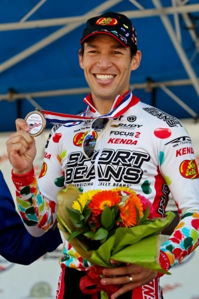 Bernard Vanulden (Jelly Belly) happy with his third place finish today.
