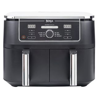Ninja Foodi 6-in-1 XL 2-Basket Air Fryer against a white background.