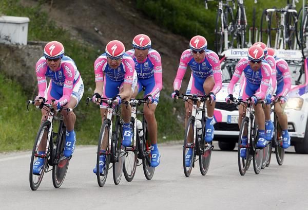 Lampre - Farnese Vini finished third in the team time trial, 15 seconds behind Liquigas - Doimo.