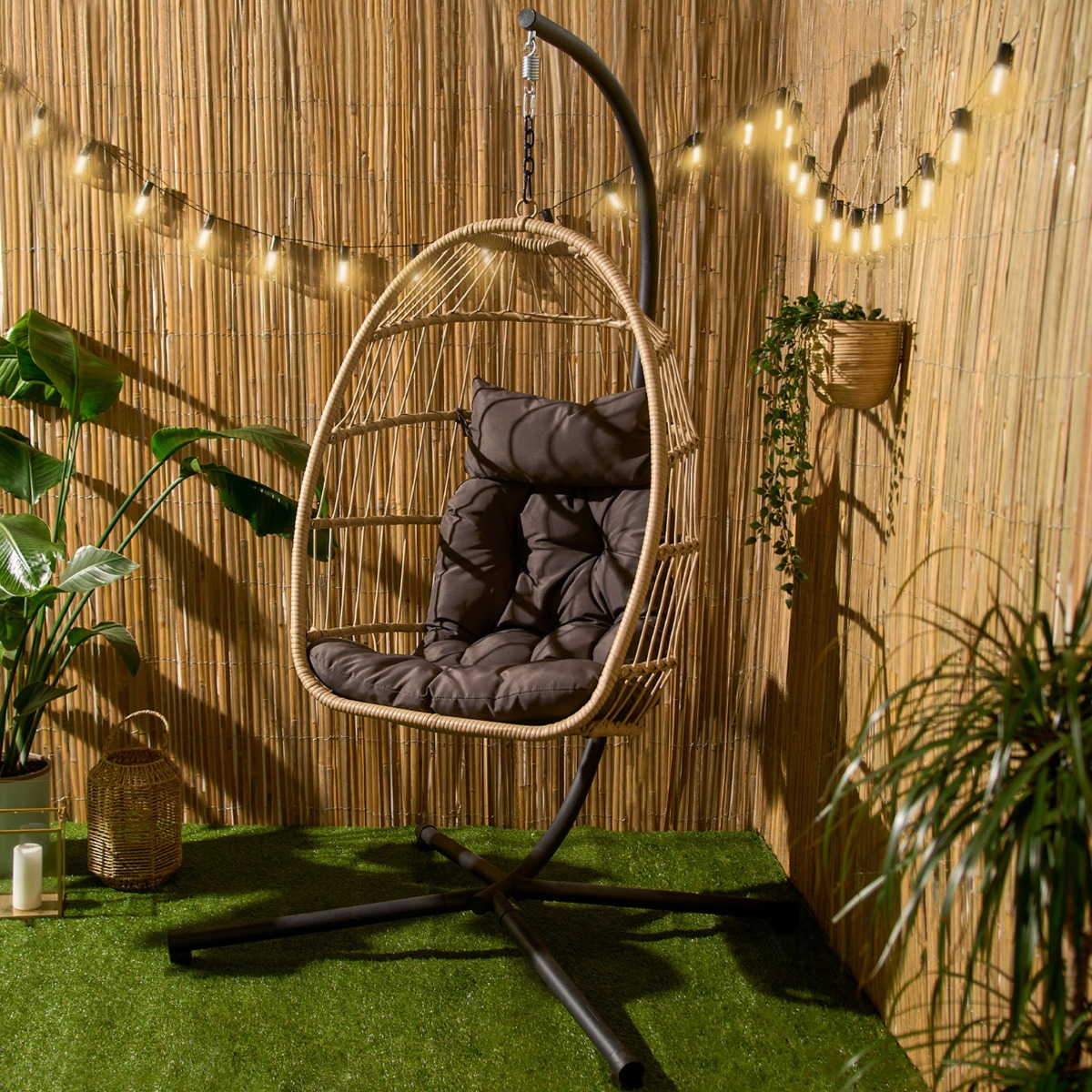 Ohs Foldable Hanging Egg Chair - Natural