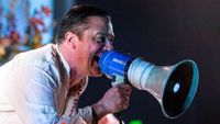 Mike Patton onstage with Faith No More in 2015