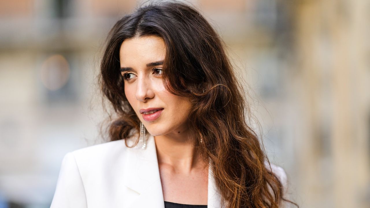 woman with air dried hair 