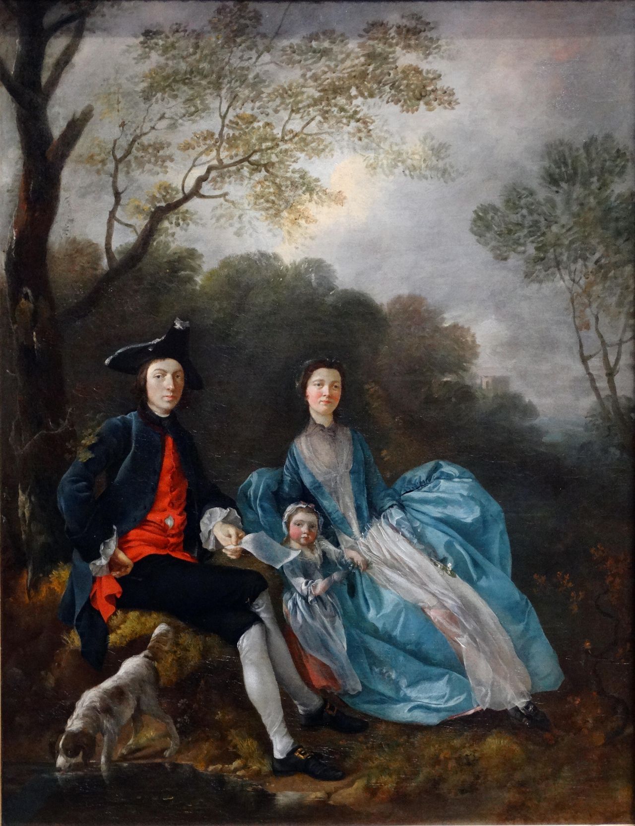 Portrait of the Artist with his Wife and Daughter, about 1748, 36¼in by 27¾in, by Thomas Gainsborough (1727–88), National Gallery, London.