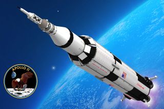 The next space history model rising up the ranks on LEGO Ideas is a scale model of the Apollo 11 Saturn V.