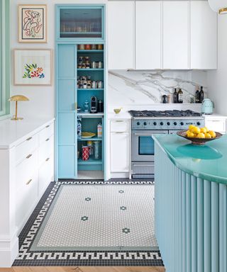Modern kitchen with bespoke floor