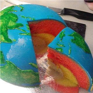 Earth Cake Cut Open