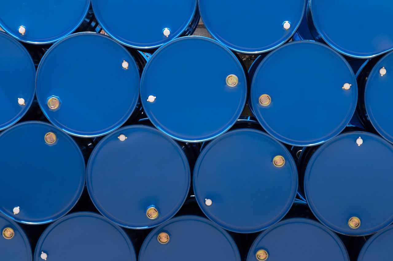 Oil barrels.