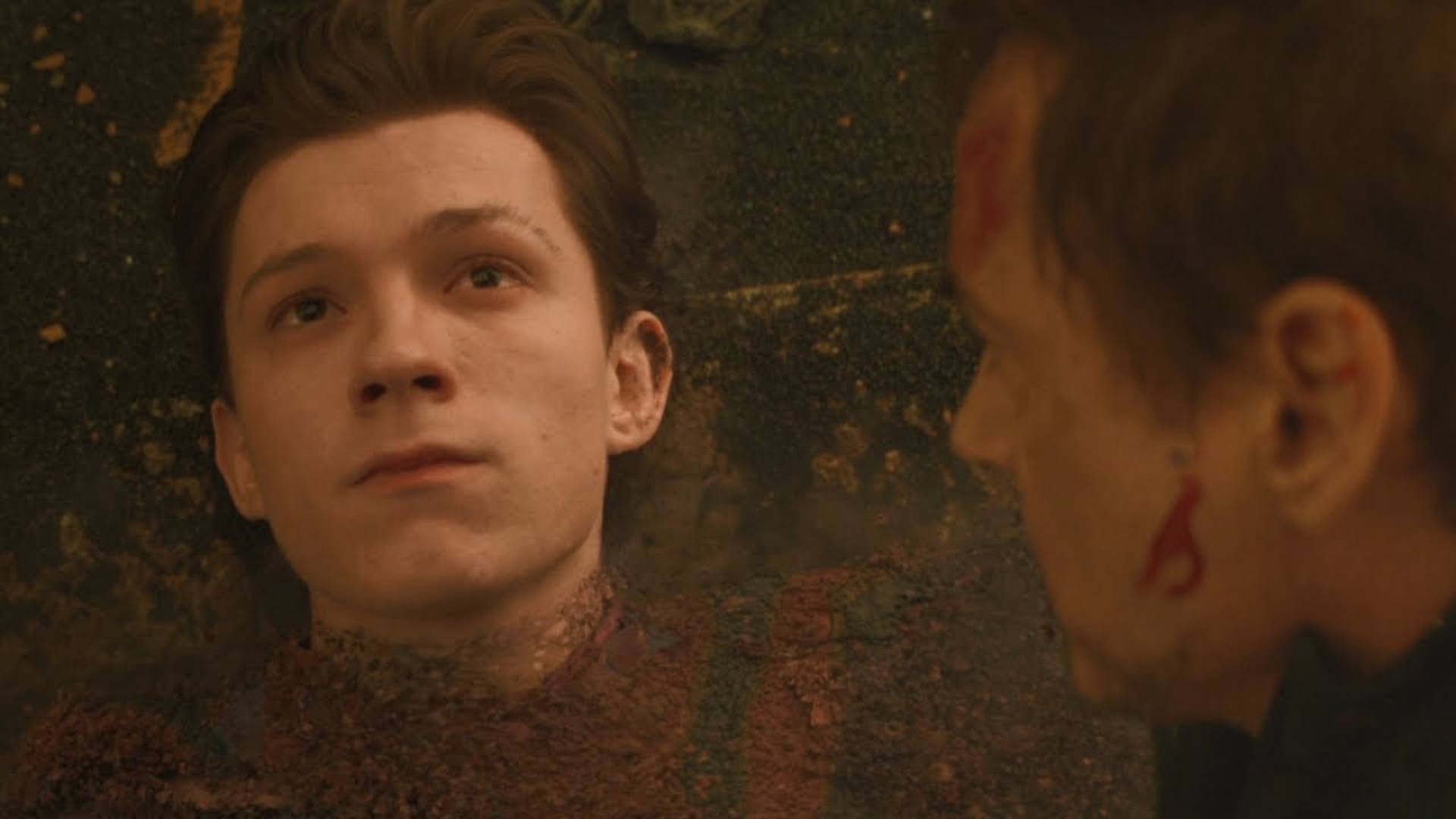Peter Parker getting blip'd in Avengers: Infinity War