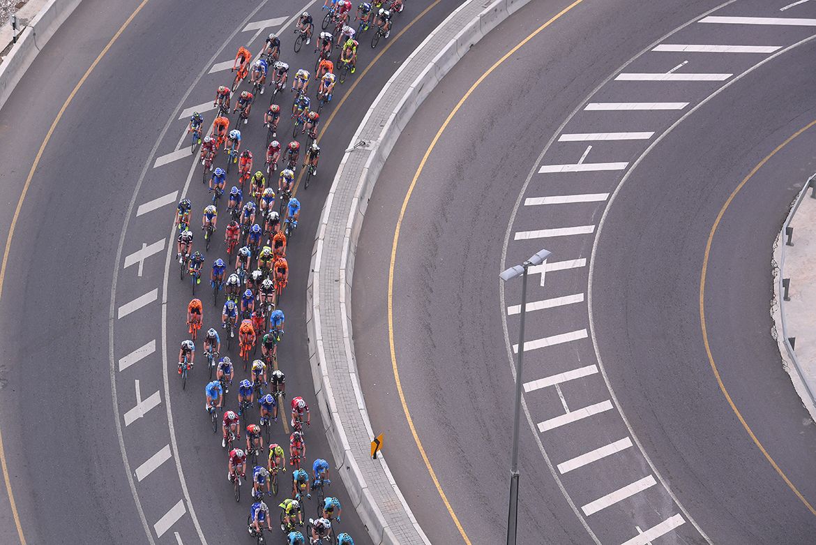 The multi-coloured spectacle of the peloton