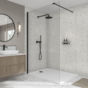 Wetwall Elite Terrazzo 3 Sided Shower Panel Kit - 1700 X 900mm