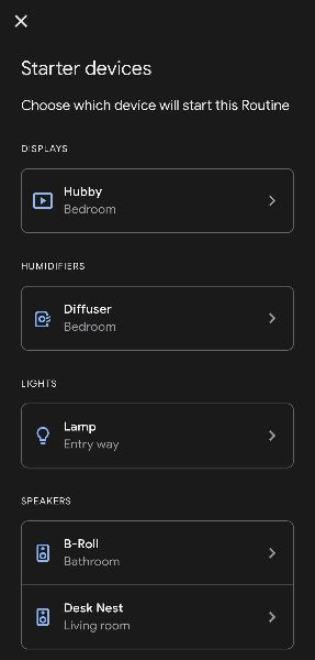 Adding a household routine in Google Home