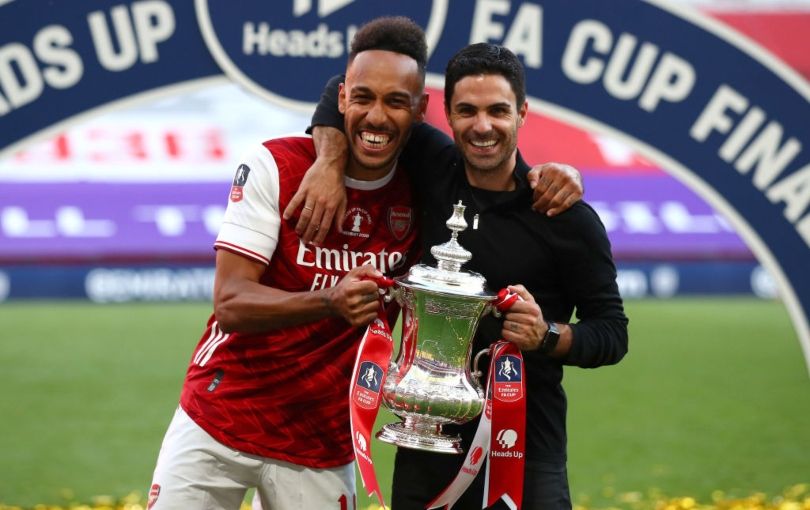 Pierre-Emerick Aubameyang and Mikel Arteta