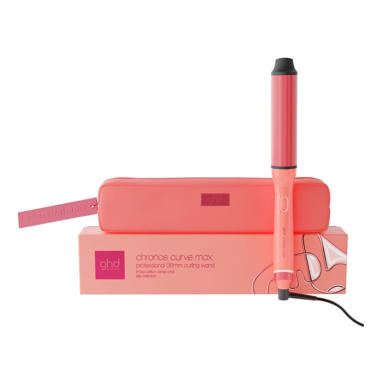 GHD, Chronos Curve Max Wand Hair Curler in Candy Coral