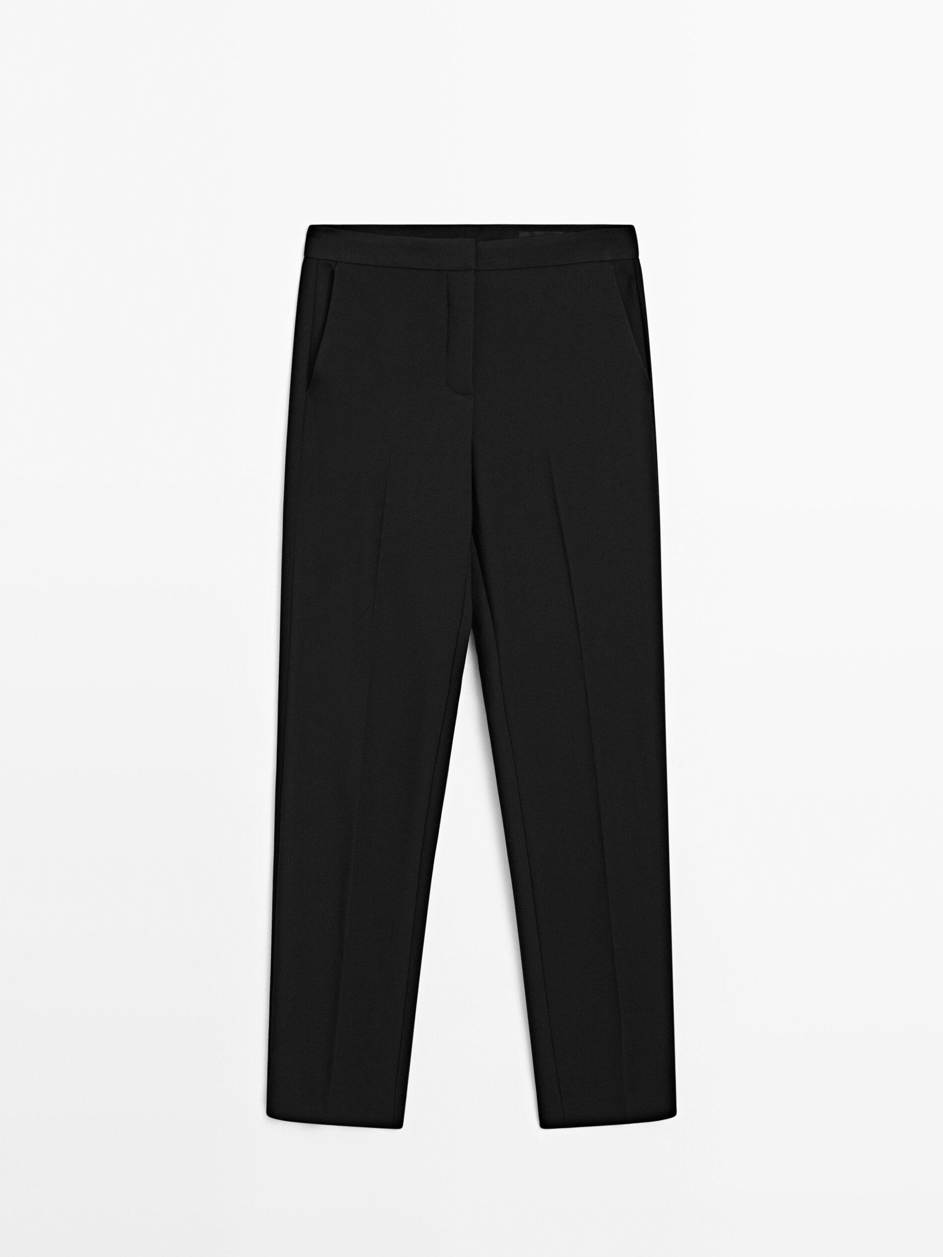 Crepe Cigarette Fit Trousers