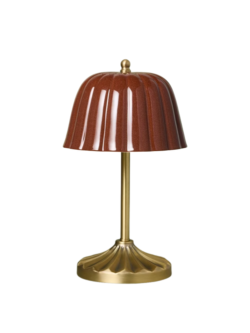 Ceramic Shade Table Lamp Brass/Burgundy