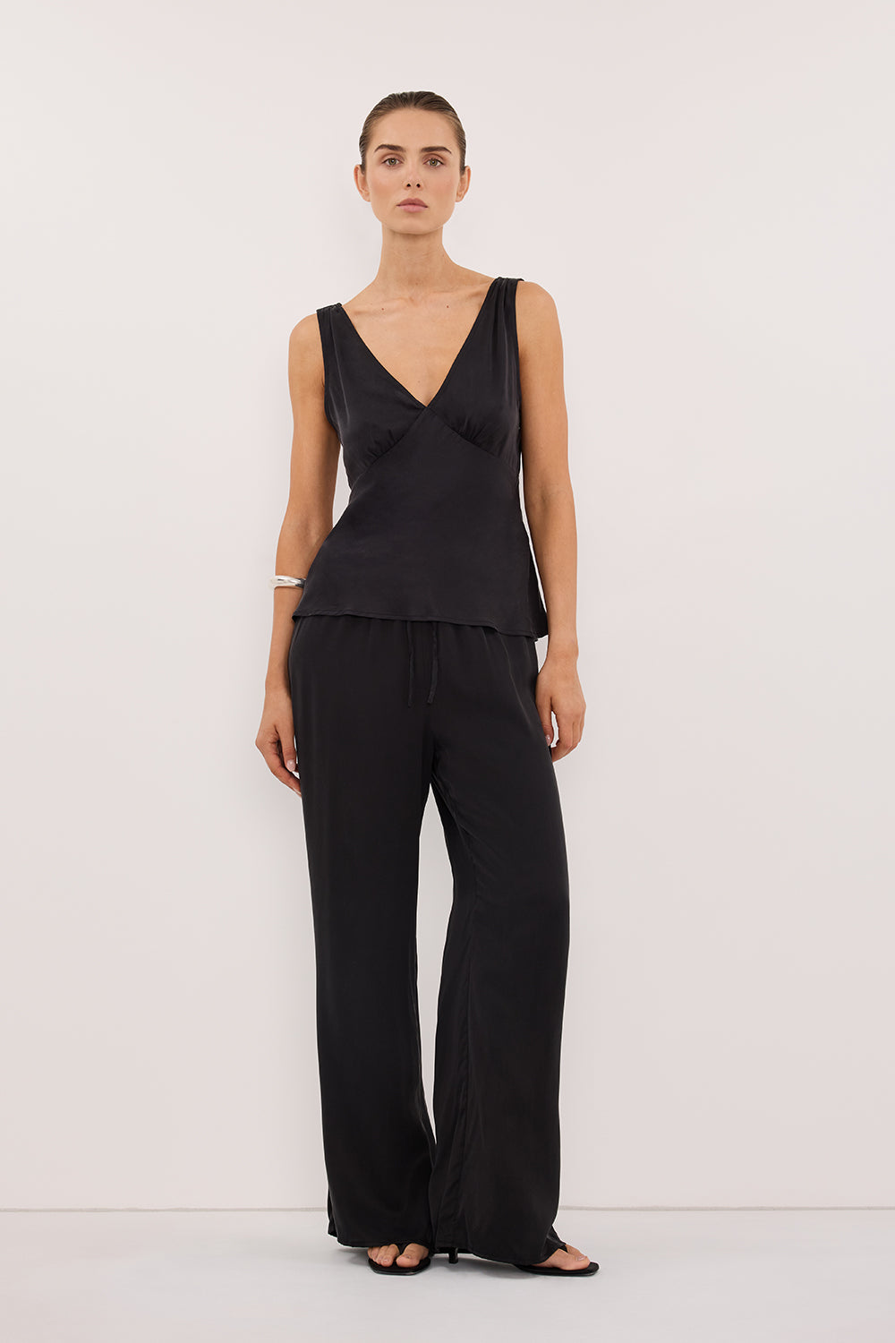 Pippa Black Silk Pant - 0 / Black