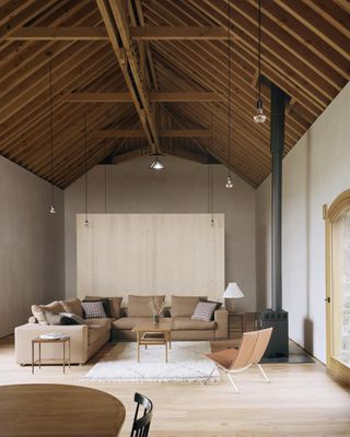 Living space inside Redhill Barn in the UK