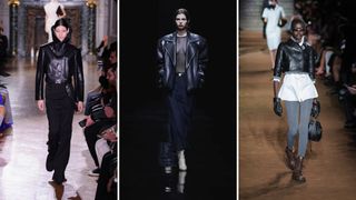 The cropped leather jacket on the catwalk