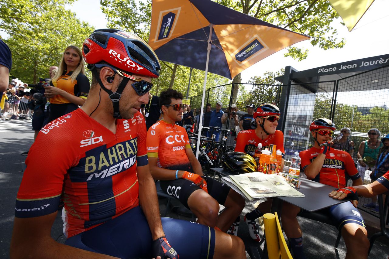 Vincenzo Nibali (Bahrain-Merida) at the start of stage 11
