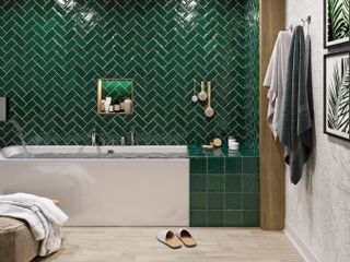 dark green bathroom tile ideas for small bathrooms