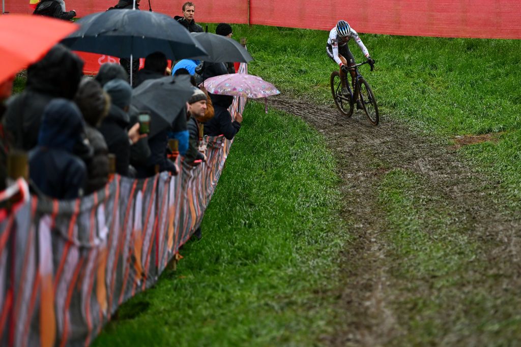 OVERIJSE BELGIUM NOVEMBER 20 Puck Pieterse of The Netherlands and Team Alpecin Deceuninck competes during the 62nd UCI Cyclocross World Cup Druivencross Overijse 2022 Womens Elite CXWorldCup Overijse Cyclocross on November 20 2022 in Overijse Belgium Photo by Luc ClaessenGetty Images